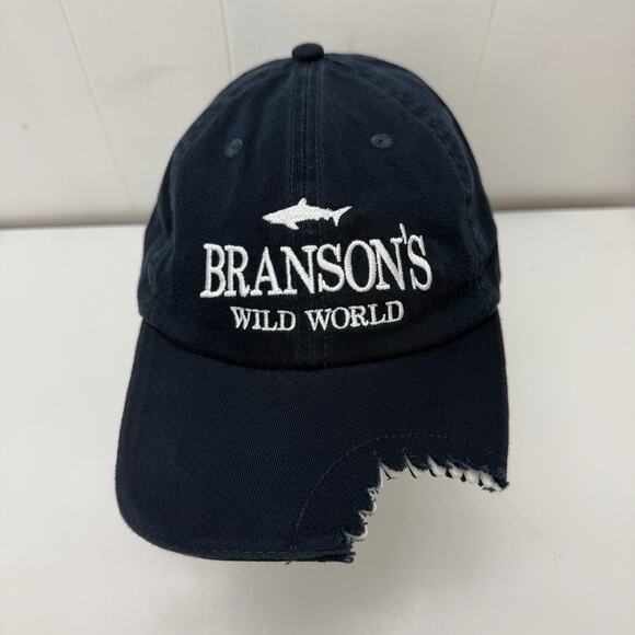 Shark Bite Hat Cap Blue White Bransons Wild World Strapback Adjustable - Picture 10 of 10